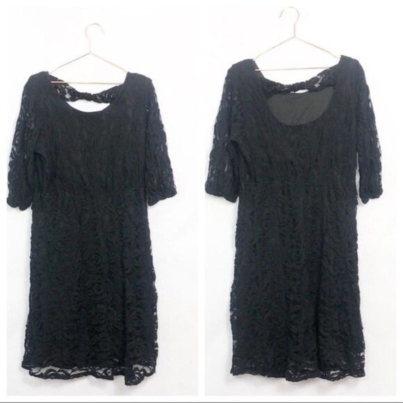Chic Soul Ing+ Black Lace Dress Open Back Excellent Condition 3X 22C - Picture 1 of 6